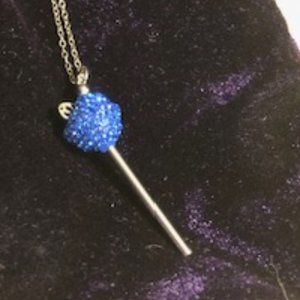 SIMONE SMITH DARK BLUE WITH SWAROVSKI CRYSTALS MINI LOLLIPOP PENDANT